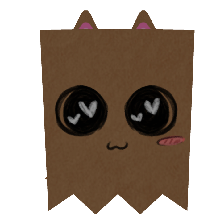 brown cat paper bag mask