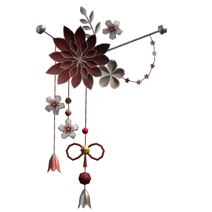 Red & Silver Lotus Japanese Flower Hairclip | Roblox Item - Rolimon's