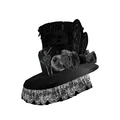 tilted gothic niche bunny hat black Roblox item