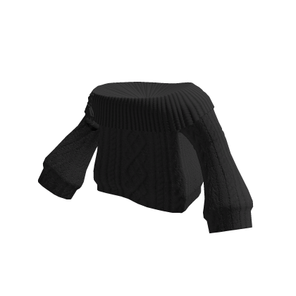 🍀Oversized Off Shoulder Knitted Sweater (Black) thumbnail