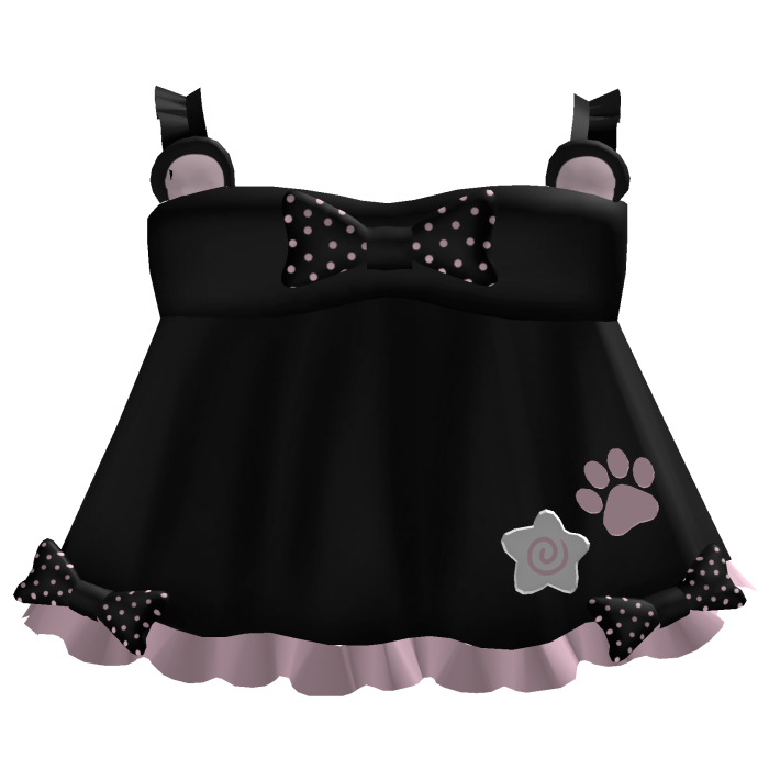 black and pink polka dot bear dress