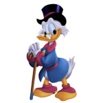 scrooge mc duck is cool because he jumped ina pool