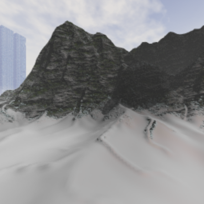 Mountain Outside a City Sky