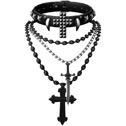 gothic black vamp choker & layered necklaces 3.0 Roblox item