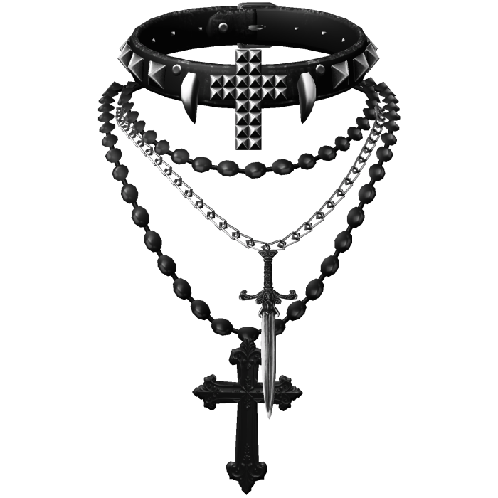 gothic black vamp choker & layered necklaces 3.0