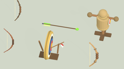 Low Poly Bow Pack x20 Arrow Crossbow Quiver Target preview 4