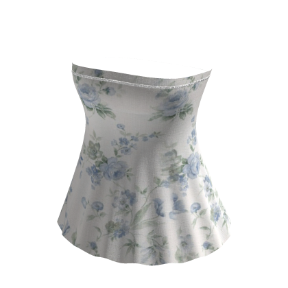 ♡ Y2K White Floral Top