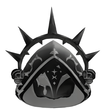 Glowing Knight Helmet Black Silver