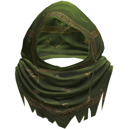 Green Sorcerer Distressed Rune Hood