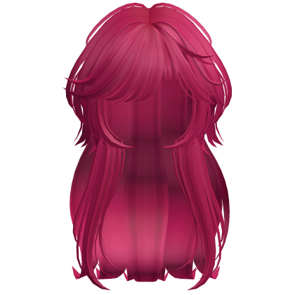Shaggy Wavy Layered Hair w/ Side Bangs (Hot Pink)
