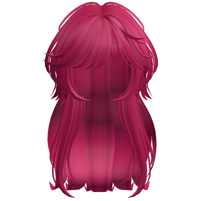 Shaggy Wavy Layered Hair w/ Side Bangs (Hot Pink)