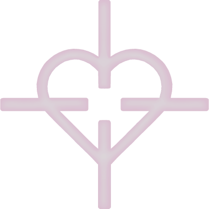 ♡ cute heart eye crosshair target (pink)