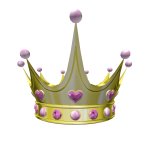 Golden Crown Pink Diamond Heart (version 2)