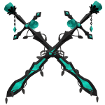 Double Jewelled Rose Swords - Aquamarine
