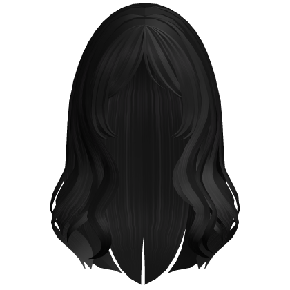 Preppy Wavy Hair w/ Curtain Bangs (Black)