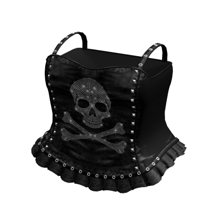 Emo Black Rhinestone Skull Dress