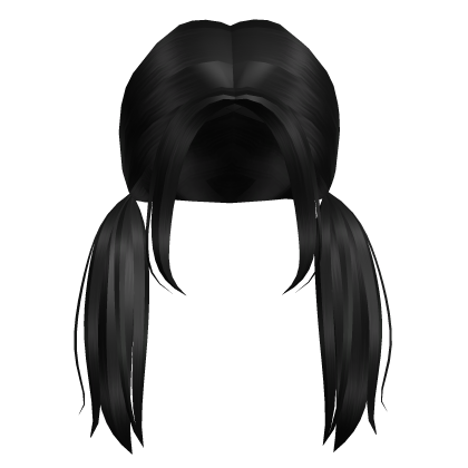 Aesthetic low piggytails in black