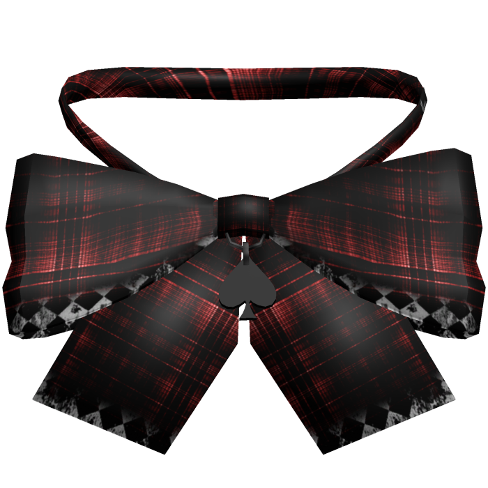   .  ♧ simple little goth spade bow in red