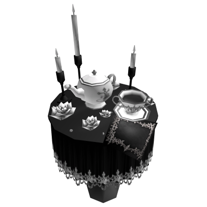 romantic white rosed tea table (x . x)