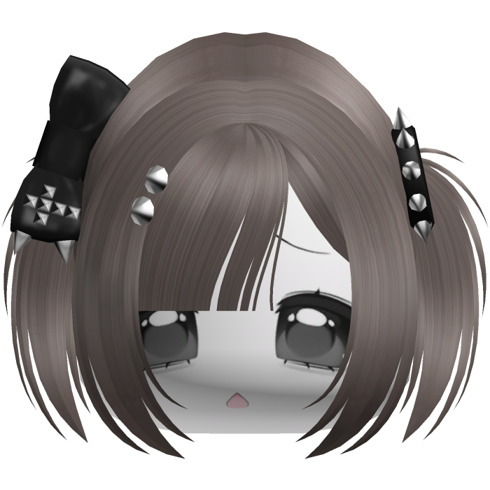 Emo Moe Light Brown Baby Pigtails /w Bow & Studs