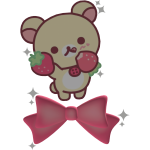 strawberry bear bow