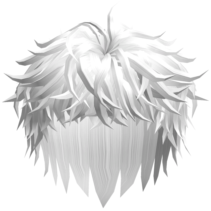 White Messy Anime Hair
