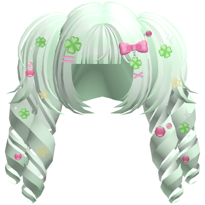 Cute Curly Lucky Clover Pigtails in Blonde Roblox item