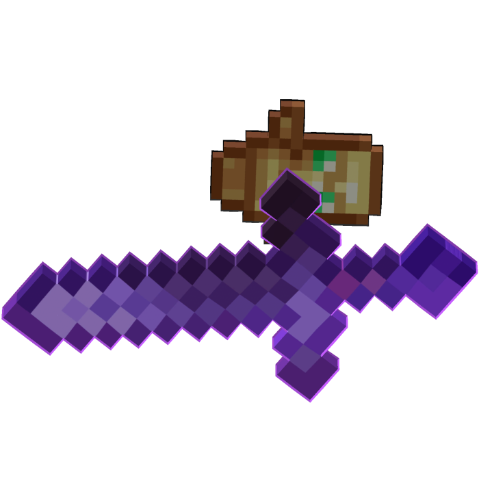 Enchanted Pixel Netherite Sword And Totem