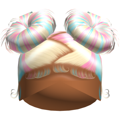 Doll Zig-Zag Part Double Buns (Cotton Candy)