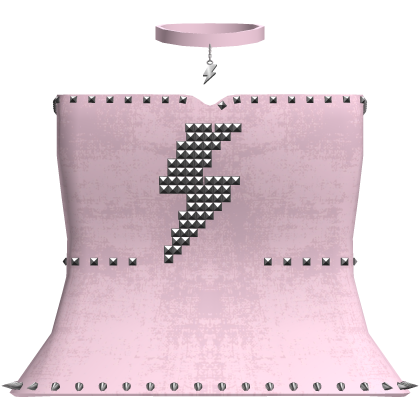 Pink emo studded lightning bolt dress w/ spikes