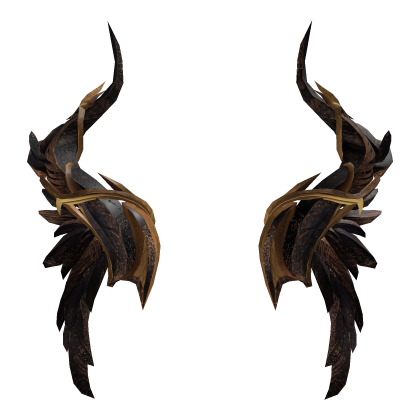 Crow-Feathered Omen Horns (Steampunk Brown)