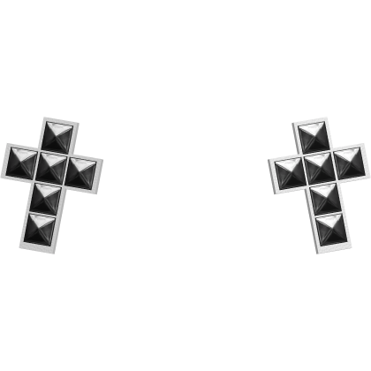 silver studded white scene emo cross hair clips Roblox item