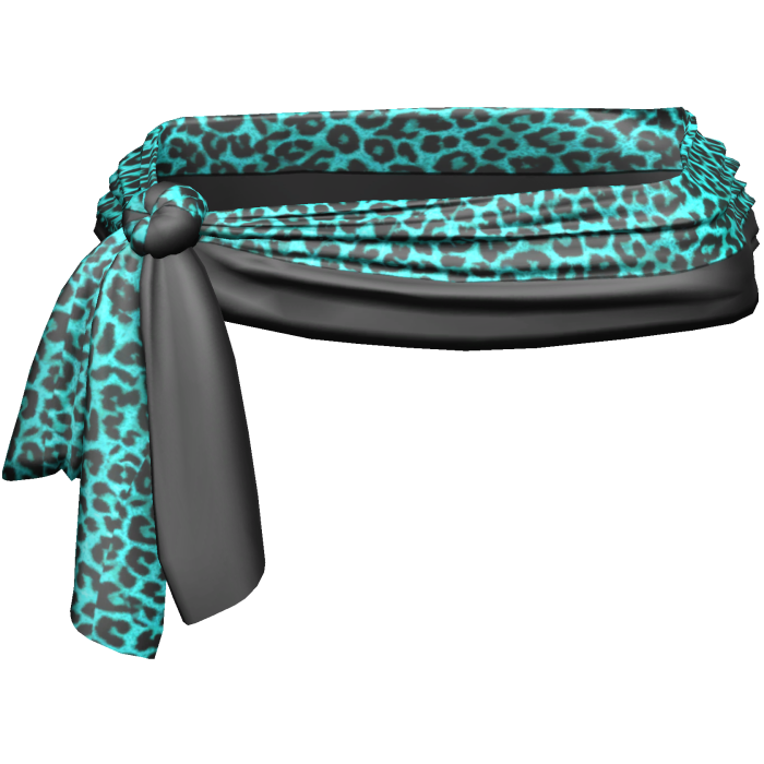 Teal Leopard Print Scene Waist Sarong 2000s 