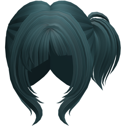 Swirly Side Ponytail Hair Teal Roblox item