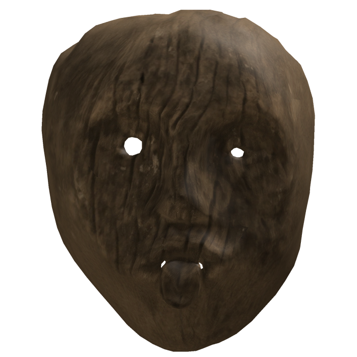 Tribal Wooden Mask Tongue Sticking Out