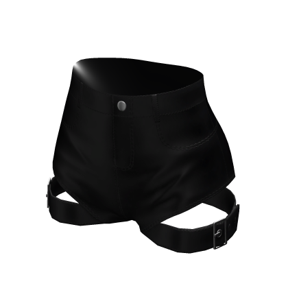Y2K High Waisted Latex Black Shorts