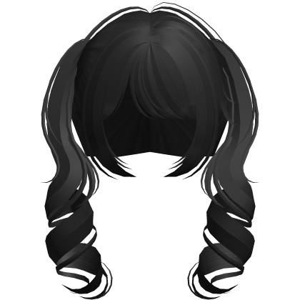 ♡ swirly cute anime moe pigtails (black) Roblox item