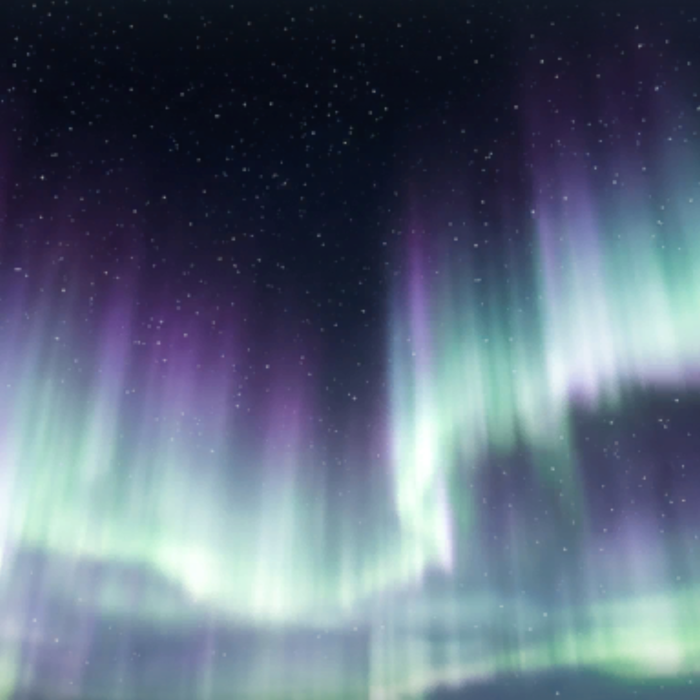 Northern Aurora Night Sky Stars Snow Winter