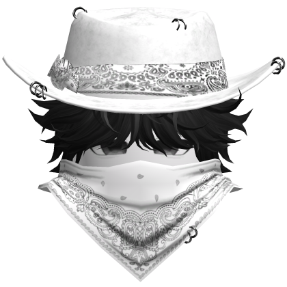 Gothic Cowboy Bandit w/ Neckscarf & Cowboy Hat
