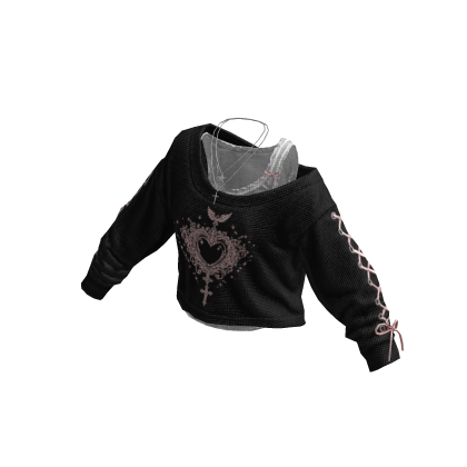 Gothic Coquette Sweater Black thumbnail