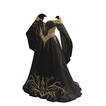 hand painted black dress Byzantine Handpainted Silk Backless Gown - Gild & Gold Silk Chiffon Ruffle FW24 Laila Black Multiway Maxi 100% Polyester Size:10P