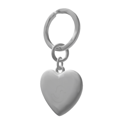 [Y2K] Metallic Silver Heart Keychain