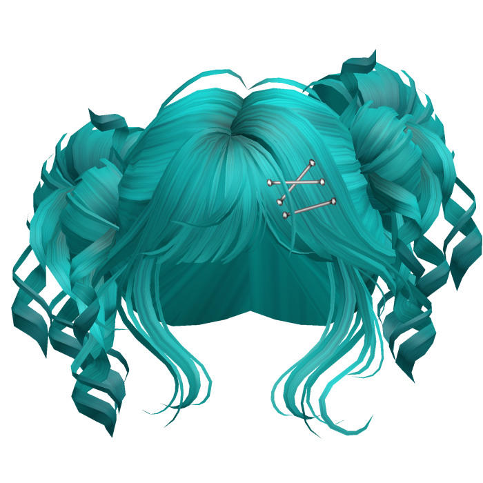 Tilted Elegant Princess Buns (Aqua)