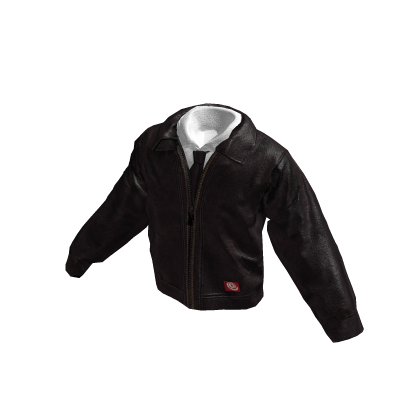 Dark Brown Leather Jacket with Polo
