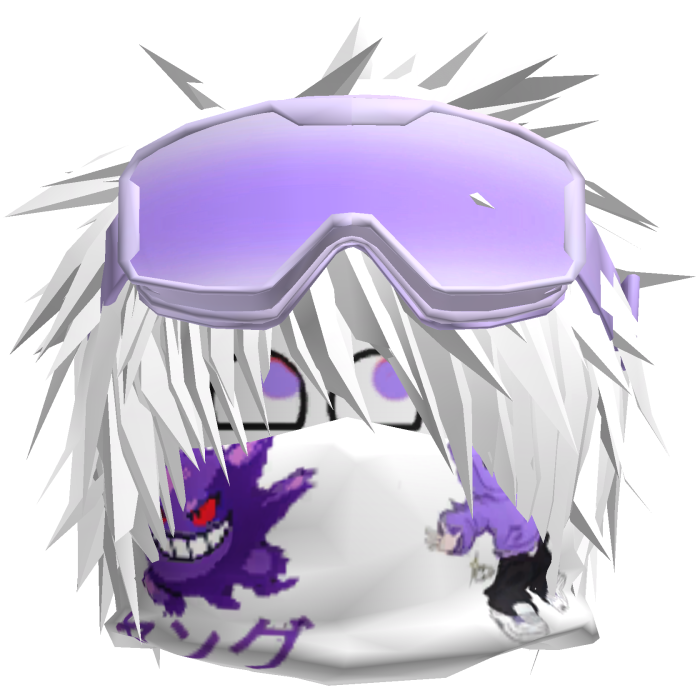 Dashie Gengar cute Y2K Side Goggles Purple White