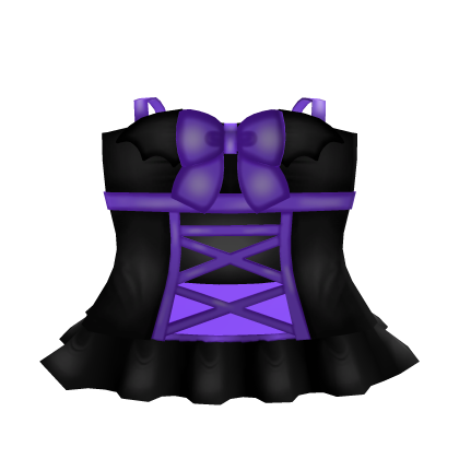 vestido roxo e preto com alça