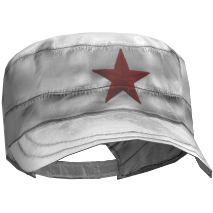 White Grunge Military Cadet Cap