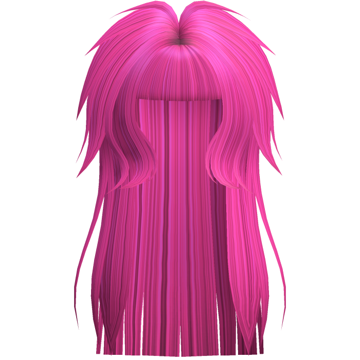 Long Emo Hot Pink Messy Shaggy Hime Hair