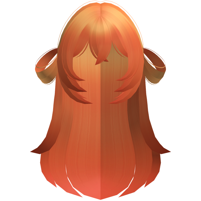 moe long fluffy side bun hair orange