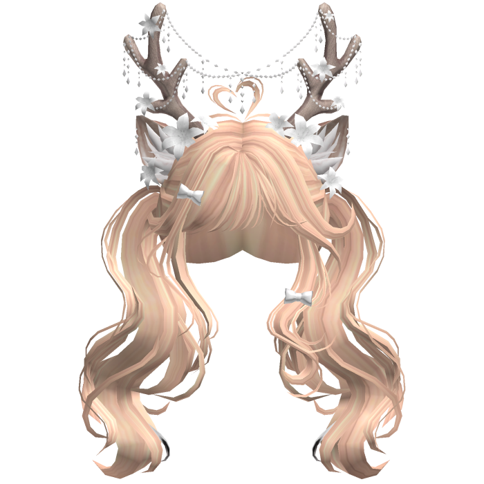 Ethereal Christmas Fairy Fawn Pigtails w/ Antlers
